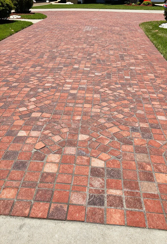 13 Driveway Ideas On A Budget That Look Way More Expensive Than They Cost 13 13 Driveway Concepts On A Budget That Look Way More Expensive Than They Cost 🚗✨ - 2. Stamped Concrete Inspiration 1