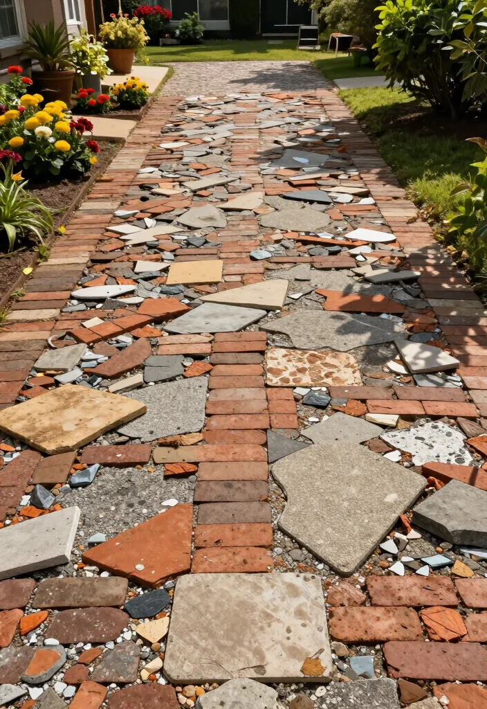 13 Driveway Ideas On A Budget That Look Way More Expensive Than They Cost 51 13 Driveway Concepts On A Budget That Look Way More Expensive Than They Cost 🚗✨ - 9. Eco-Friendly Recycled Materials 1