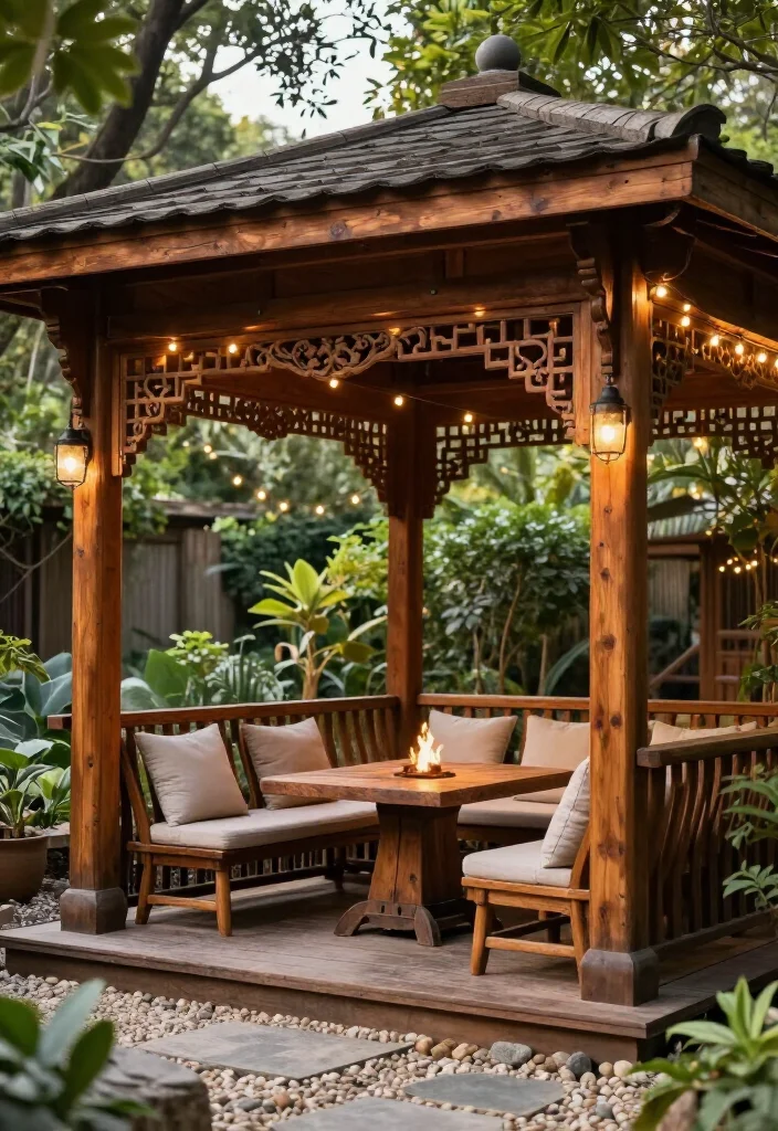 13 Stunningly Elegant Pavilion Designs You Need in Your Backyard This Year! 2 13 Stunningly Elegant Pavilion Designs You Need in Your Backyard This Year! - 1. Classic Wooden Pavilion 1