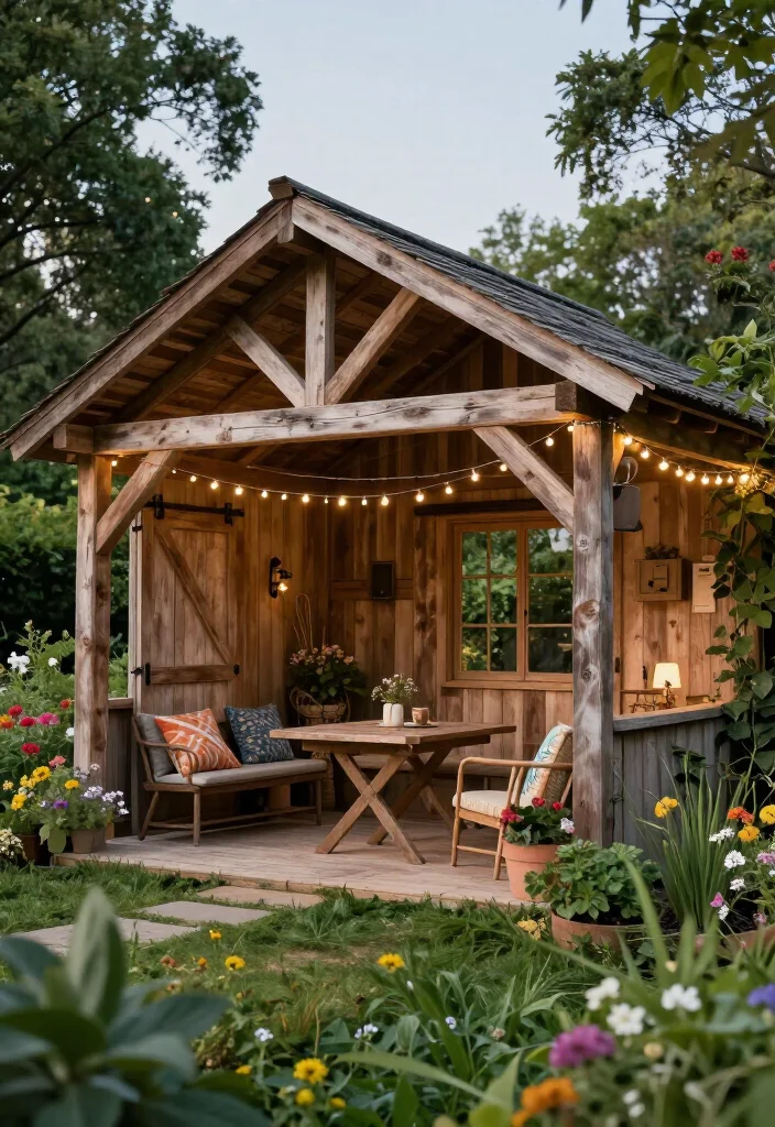 13 Stunningly Elegant Pavilion Designs You Need in Your Backyard This Year! 4 13 Stunningly Elegant Pavilion Designs You Need in Your Backyard This Year! - 3. Rustic Farmhouse Pavilion 1