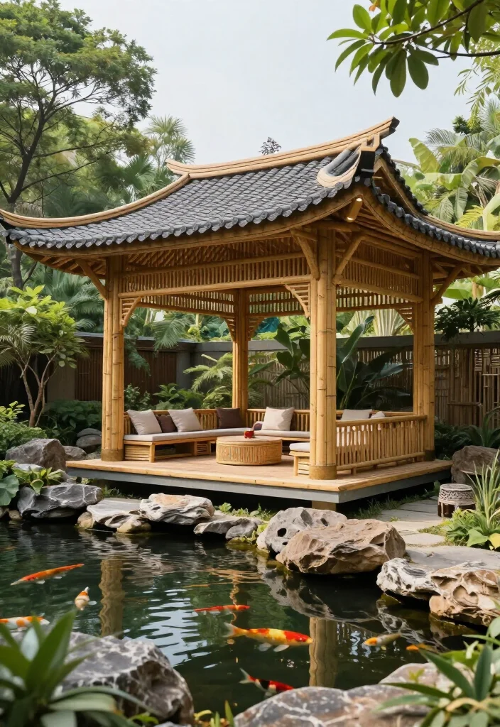 13 Stunningly Elegant Pavilion Designs You Need in Your Backyard This Year! 16 13 Stunningly Elegant Pavilion Designs You Need in Your Backyard This Year! - 5. Elegant Asian-Inspired Pavilion 1