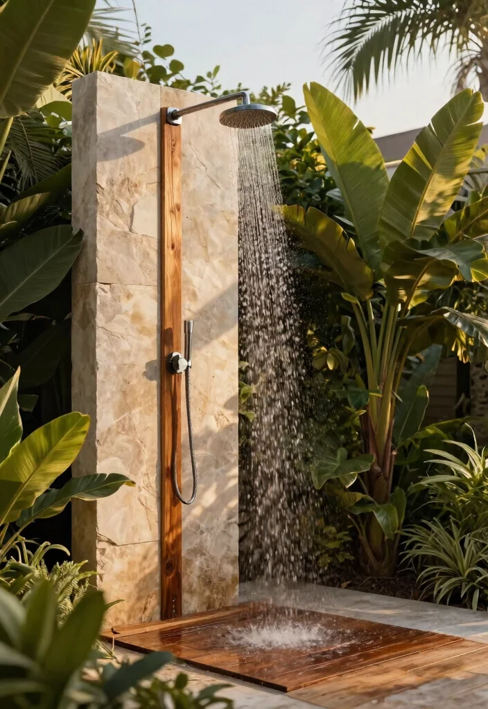 15 Best Radiant Luxury Backyard Ideas That Will Make You the Envy of Your Neighborhood! - 10. Modern Outdoor Showers 1