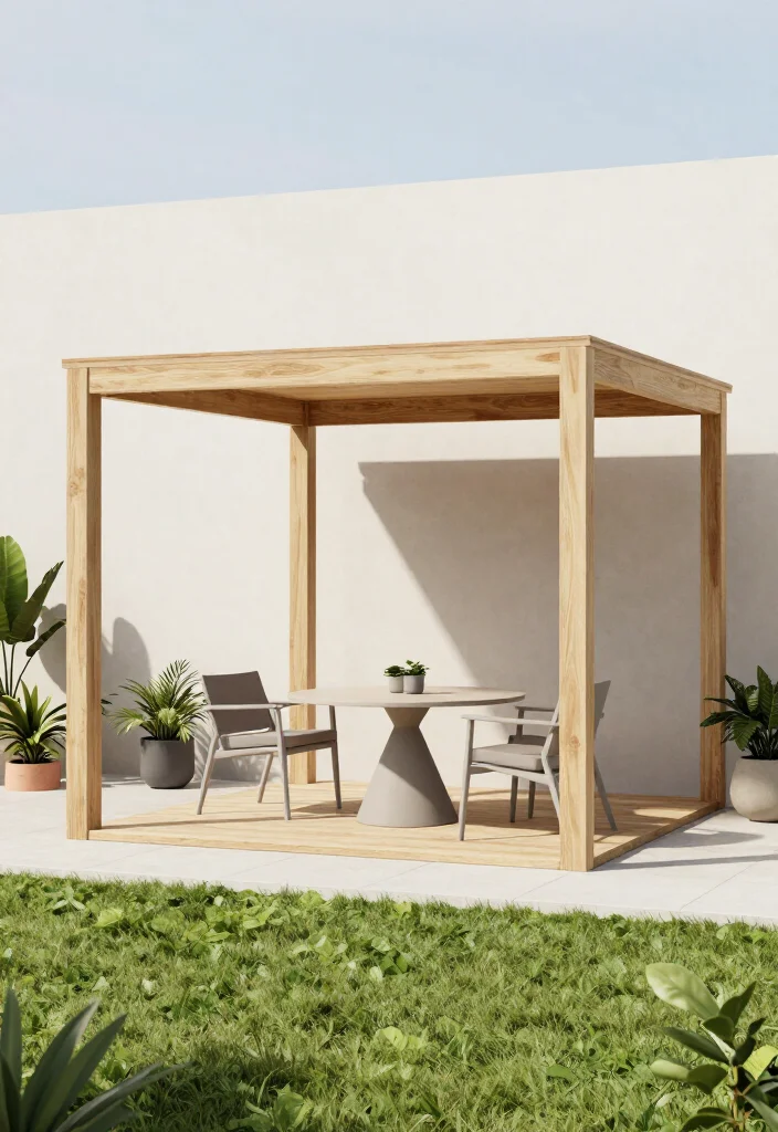 15 Modern Backyard Gazebo Designs That Will Make Your Neighbors Envious! - 1. The Minimalist Marvel 1