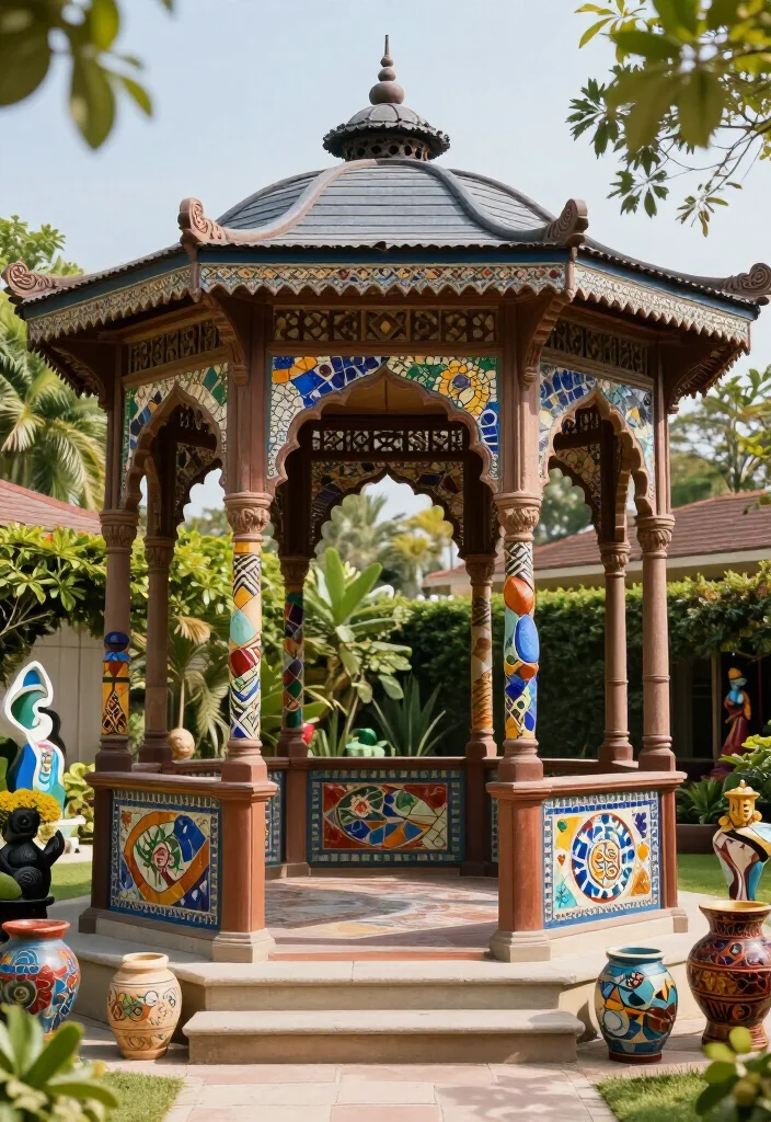 15 Modern Backyard Gazebo Designs That Will Make Your Neighbors Envious! - 10. The Artistic Statement 1