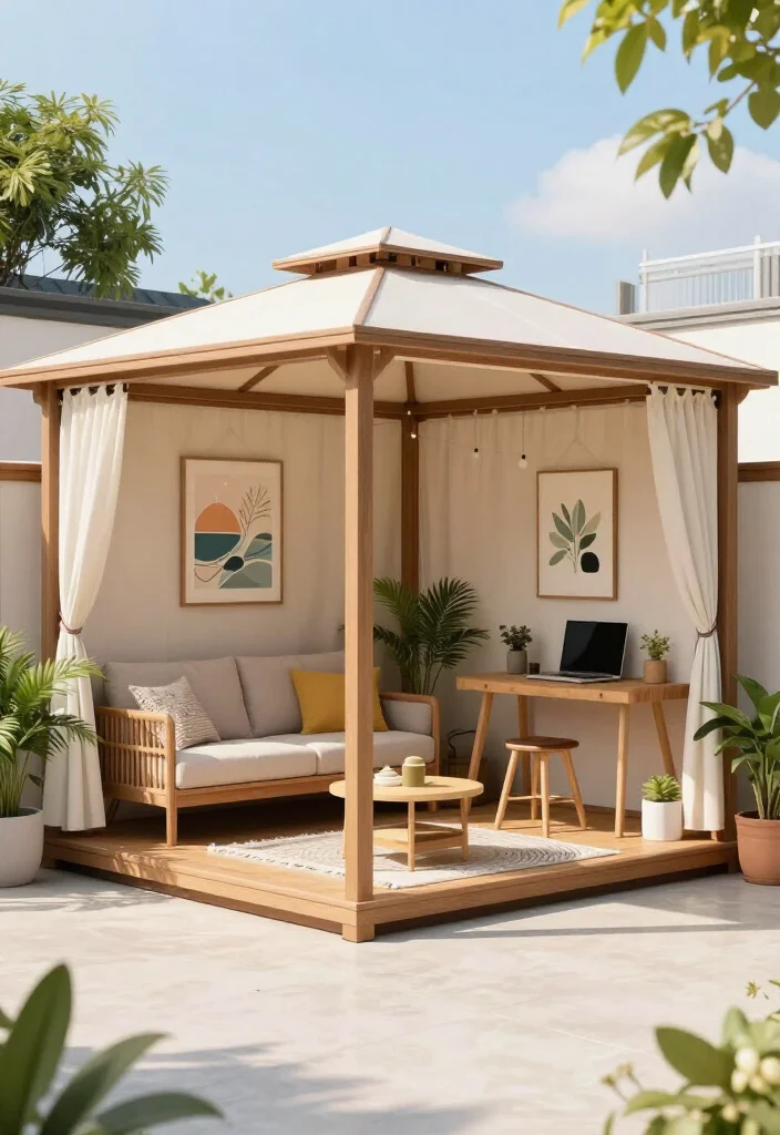 15 Modern Backyard Gazebo Designs That Will Make Your Neighbors Envious! - 12. The Dual-Purpose Delight 1