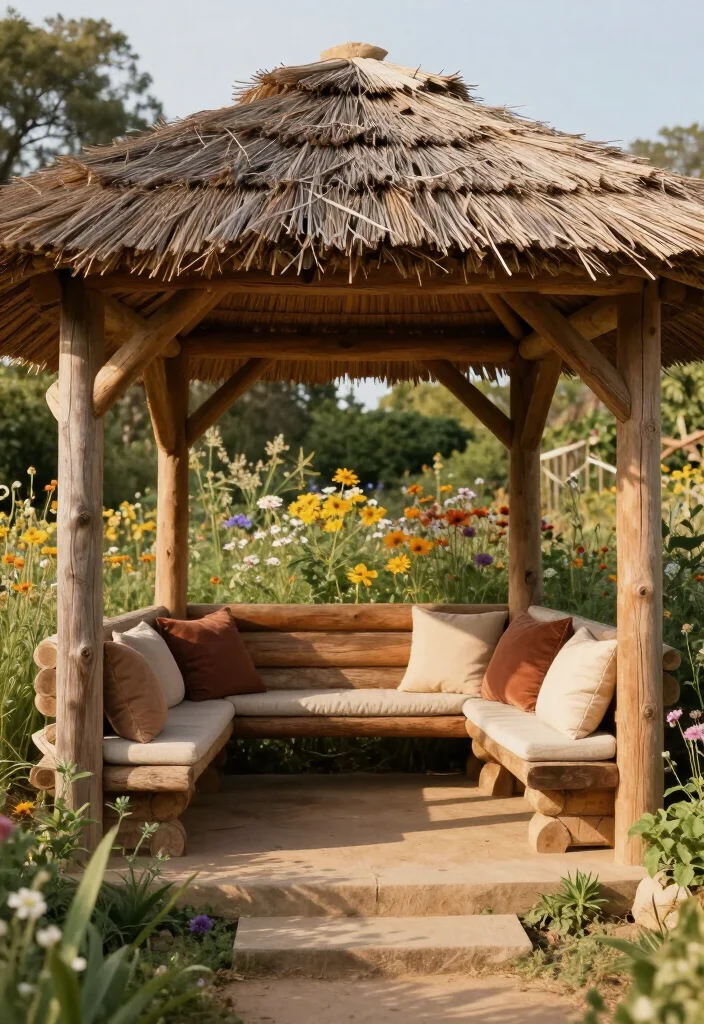 15 Modern Backyard Gazebo Designs That Will Make Your Neighbors Envious! - 2. The Rustic Retreat 1