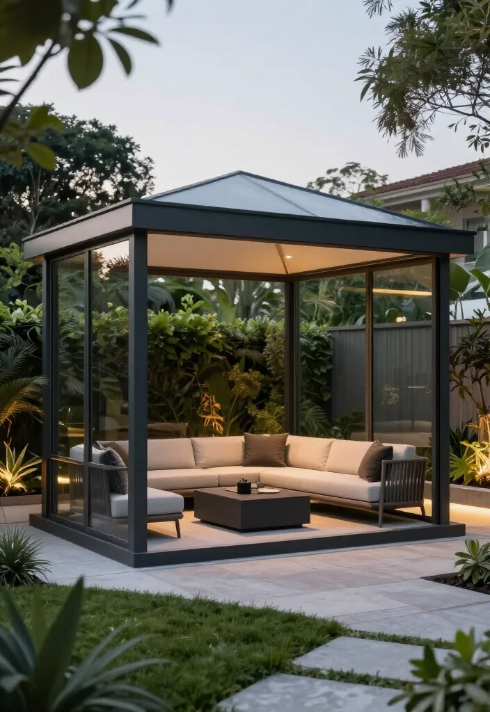 15 Modern Backyard Gazebo Designs That Will Make Your Neighbors Envious! - 3. The Contemporary Cube 1