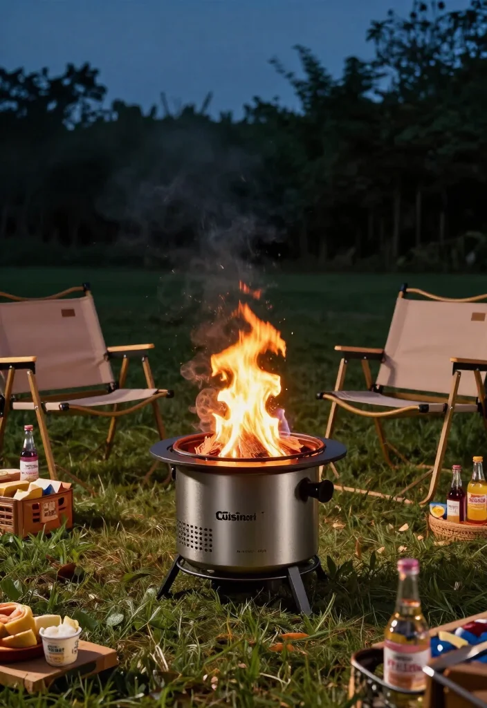 15 Portable Fire Pits for Camping That Will Make Your Trips Unforgettable! 29 15 Portable Fire Pits for Camping That Will Make Your Trips Unforgettable! - 8. Cuisinart Portable Propane Fire Pit 1