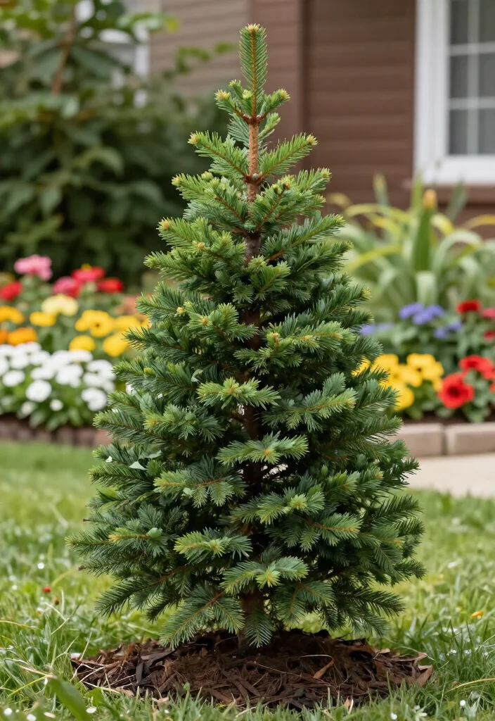 15 Small Trees for Your Front Yard That Will Make Neighbors Envious! 6 15 Small Trees for Your Front Yard That Will Make Neighbors Envious! - 5. Dwarf Alberta Spruce (Picea glauca 'Conica') 1