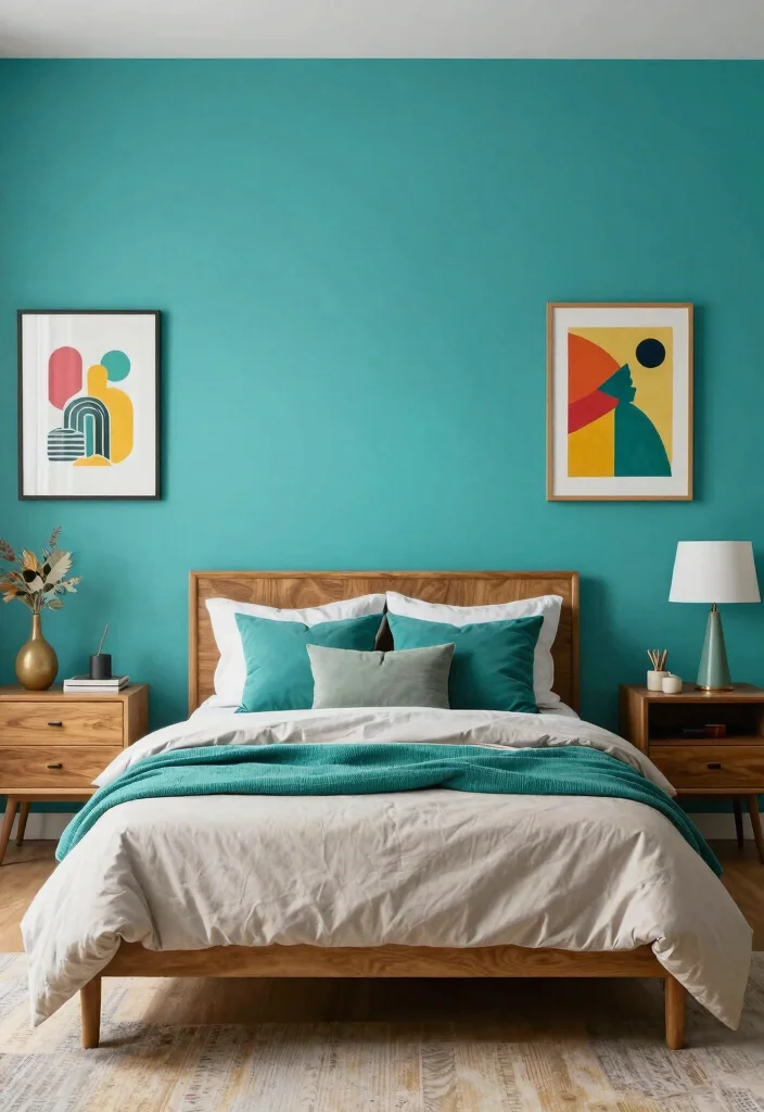 15 Stunning Bedroom Color Choices That'll Transform Your Space (You Won't Believe #7!) - 10. Vibrant Teal 1