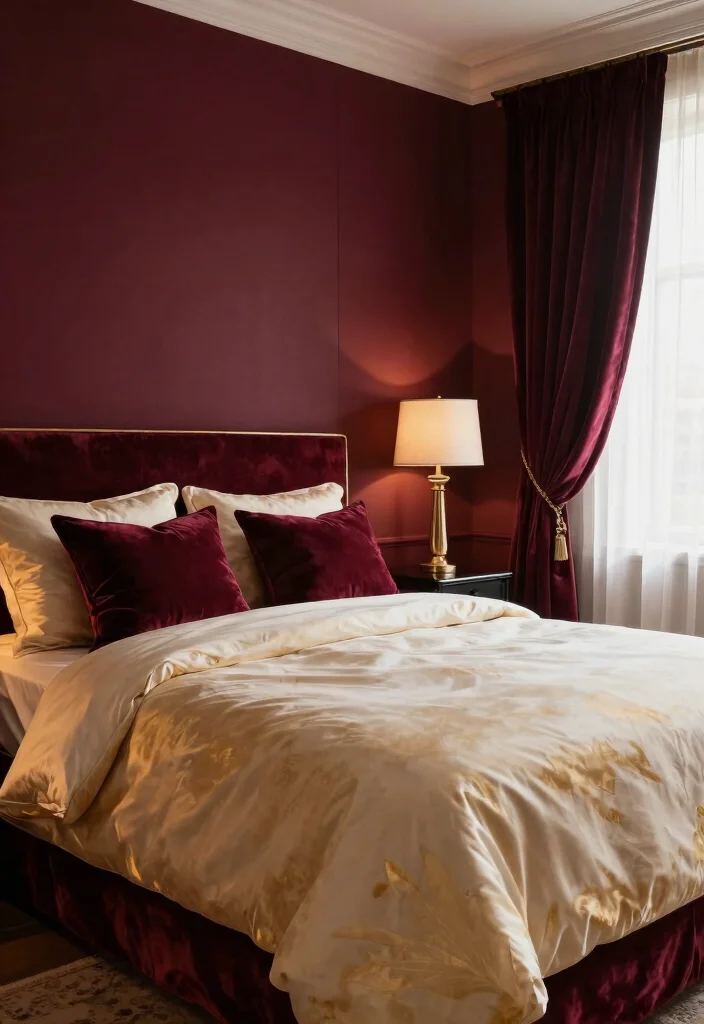 15 Stunning Bedroom Color Choices That'll Transform Your Space (You Won't Believe #7!) - 14. Dramatic Burgundy 1