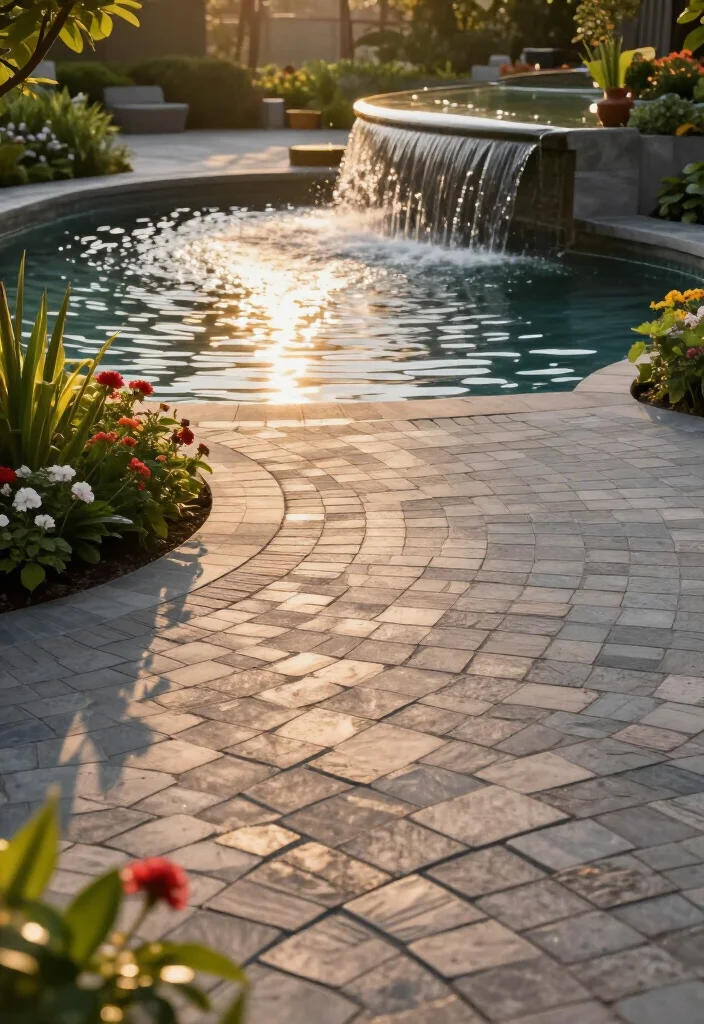 15 Stunning Paver Patios That'll Transform Your Backyard into a Dream Oasis! - 10. Stunning Water-Features with Pavers 1