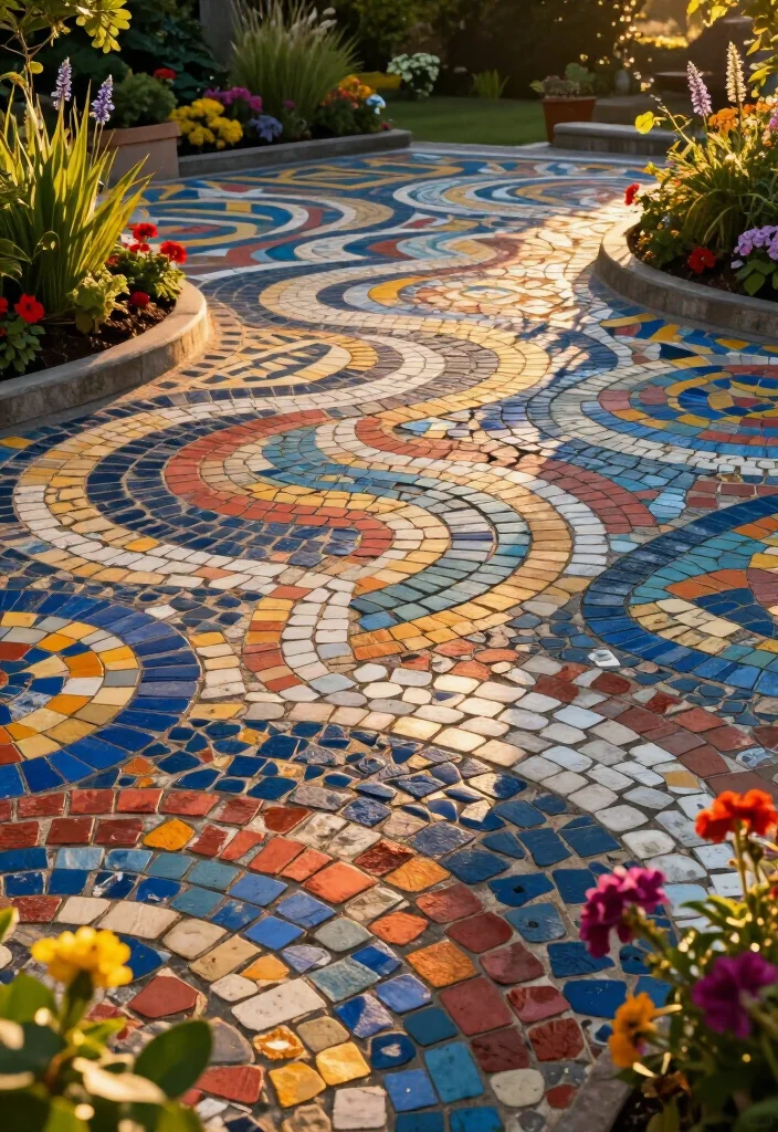 15 Stunning Paver Patios That'll Transform Your Backyard into a Dream Oasis! - 13. Artistic Mosaic Paver Designs 1