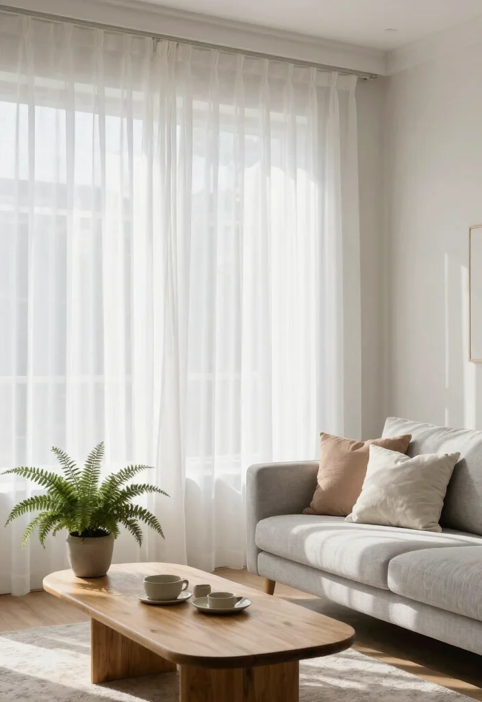 15 Trendy Sheer Curtains Living Room Ideas That'll Transform Your Space Instantly! - 1. Soft White Sheers for Timeless Elegance 1
