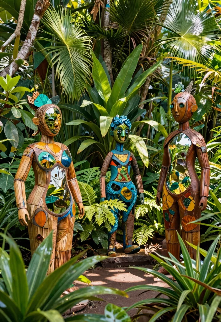 15 Stunning No Grass Jungle Landscaping Ideas for Eco-Friendly Homes! 32 Transform Your Space: 15 No Grass Jungle Landscaping Ideas for Eco-Friendly Homes! - 9. Integrating Garden Art 1