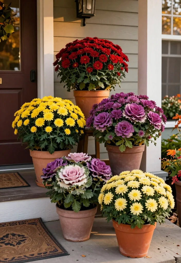 10 Stunning Early Fall Front Porch Ideas Under $100 (You'll Love #3!) - 10. Seasonal Potted Plants 1