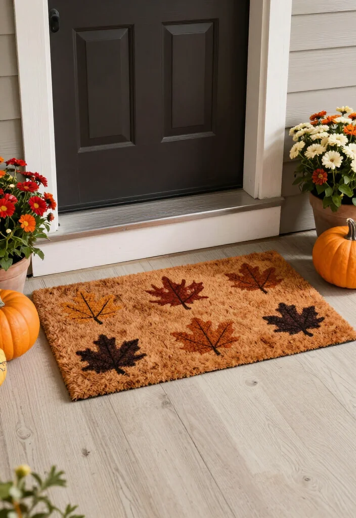 10 Stunning Early Fall Front Porch Ideas Under $100 (You'll Love #3!) - 5. Fall-Themed Mats 1