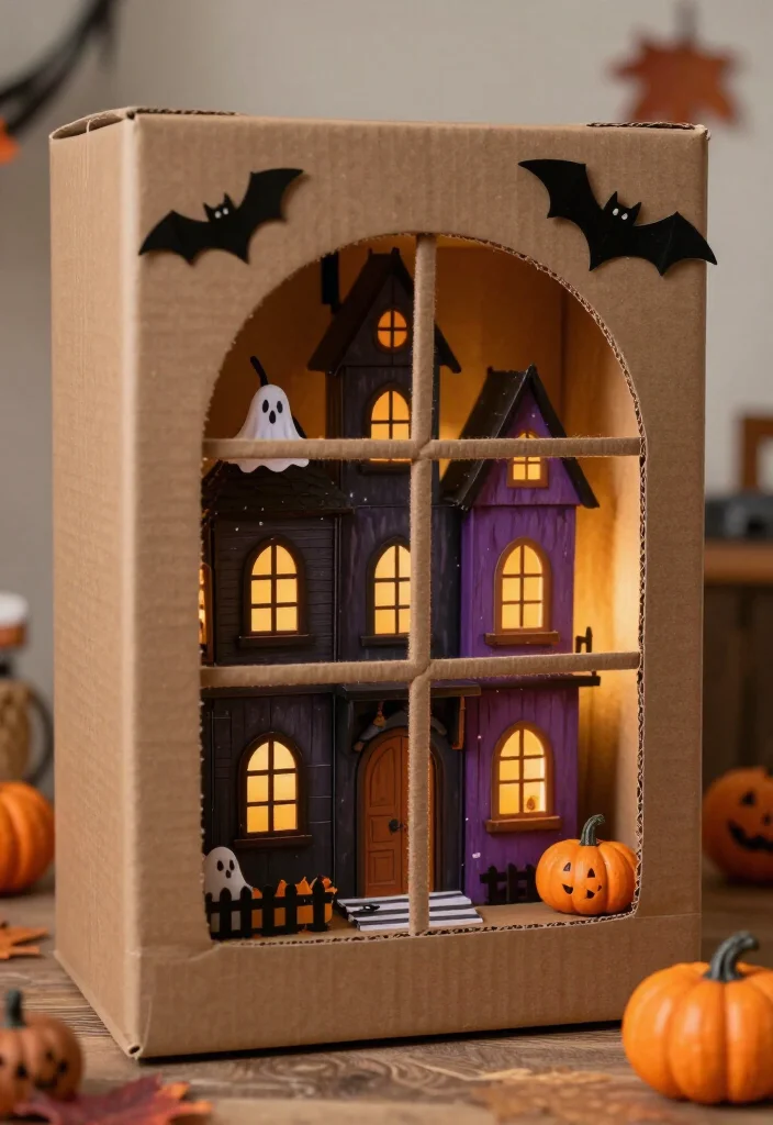 13 Spooktacular Halloween Window Decorations That Will Haunt Your Neighbors! 63 13 Spooktacular Halloween Window Decorations That Will Haunt Your Neighbors! - 10. Haunted House Scene 1