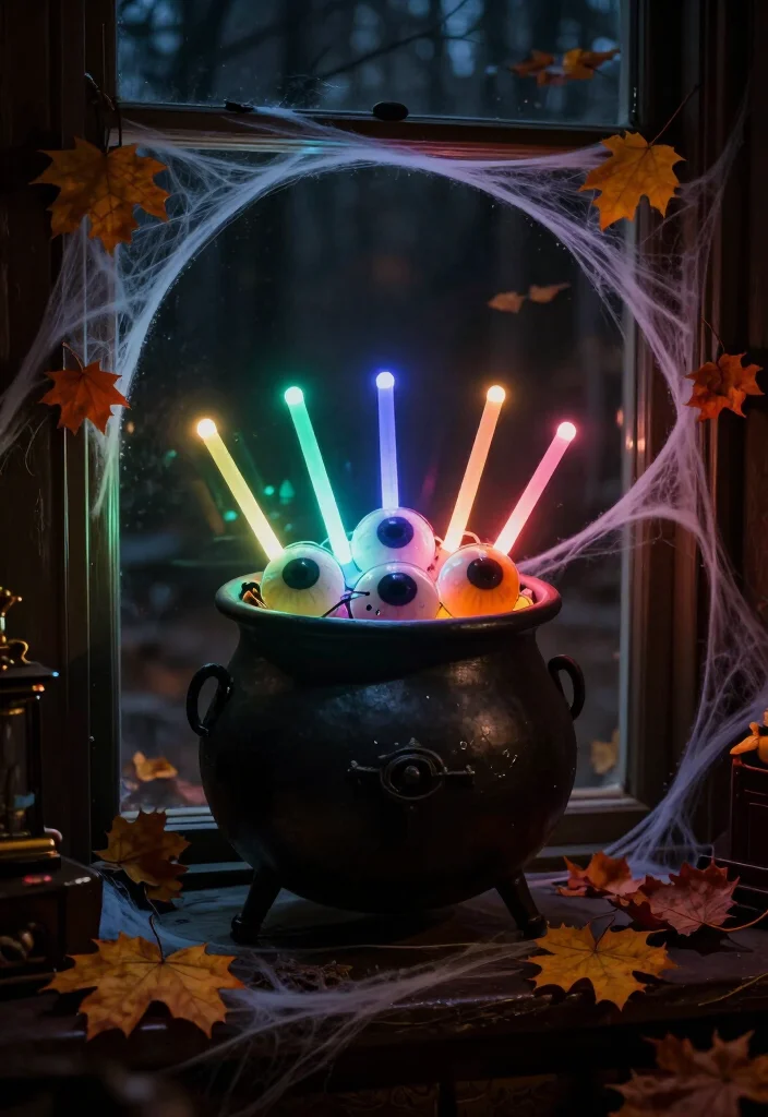13 Spooktacular Halloween Window Decorations That Will Haunt Your Neighbors! 66 13 Spooktacular Halloween Window Decorations That Will Haunt Your Neighbors! - 11. Witches’ Brew Cauldron 1