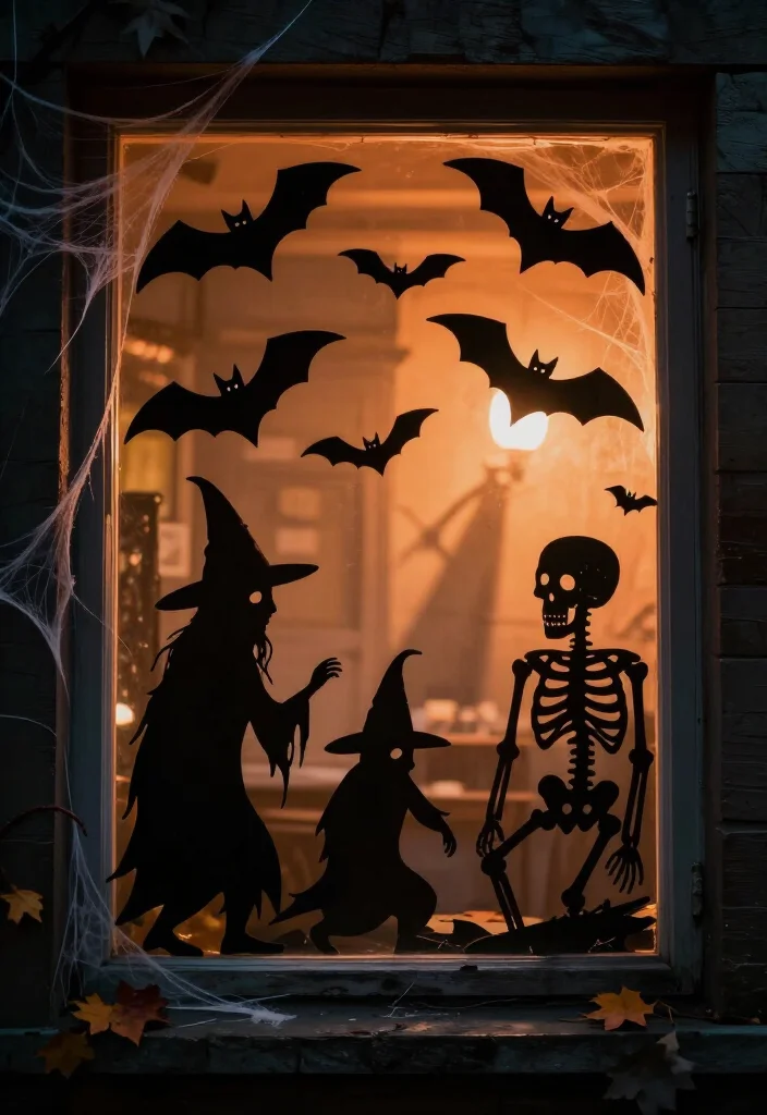13 Spooktacular Halloween Window Decorations That Will Haunt Your Neighbors! 3 13 Spooktacular Halloween Window Decorations That Will Haunt Your Neighbors! - 2. Creepy Silhouettes 1