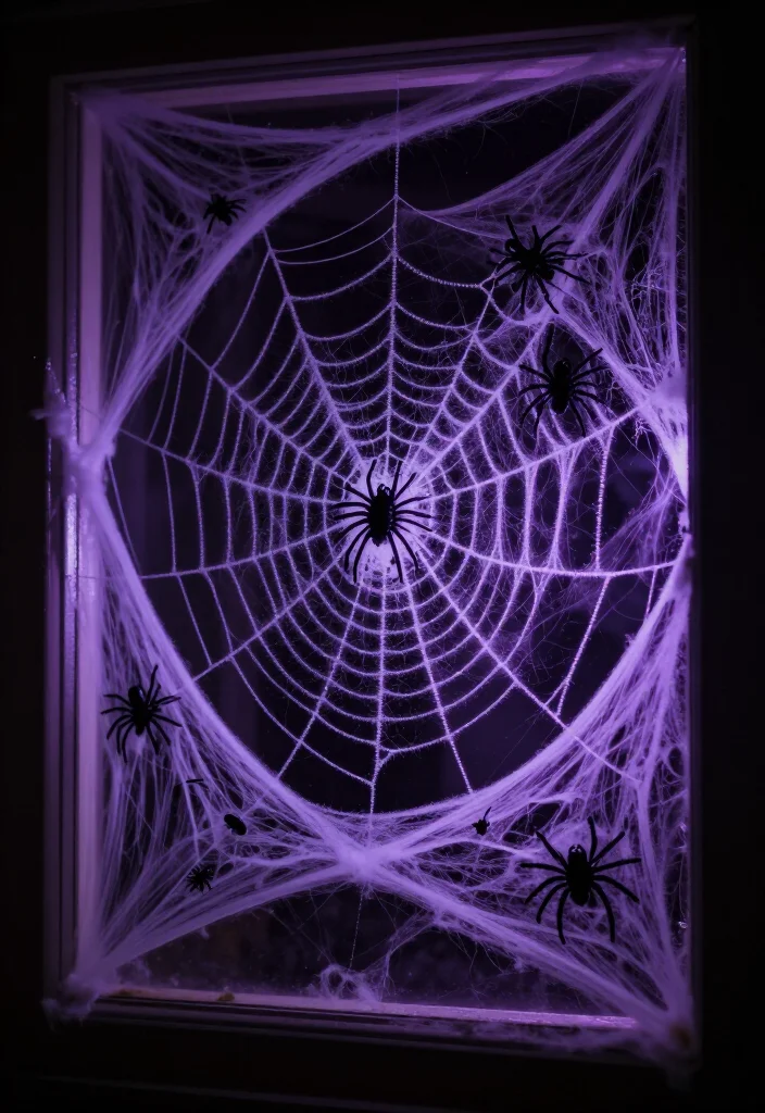 13 Spooktacular Halloween Window Decorations That Will Haunt Your Neighbors! 5 13 Spooktacular Halloween Window Decorations That Will Haunt Your Neighbors! - 4. Spider Web Wonders 1