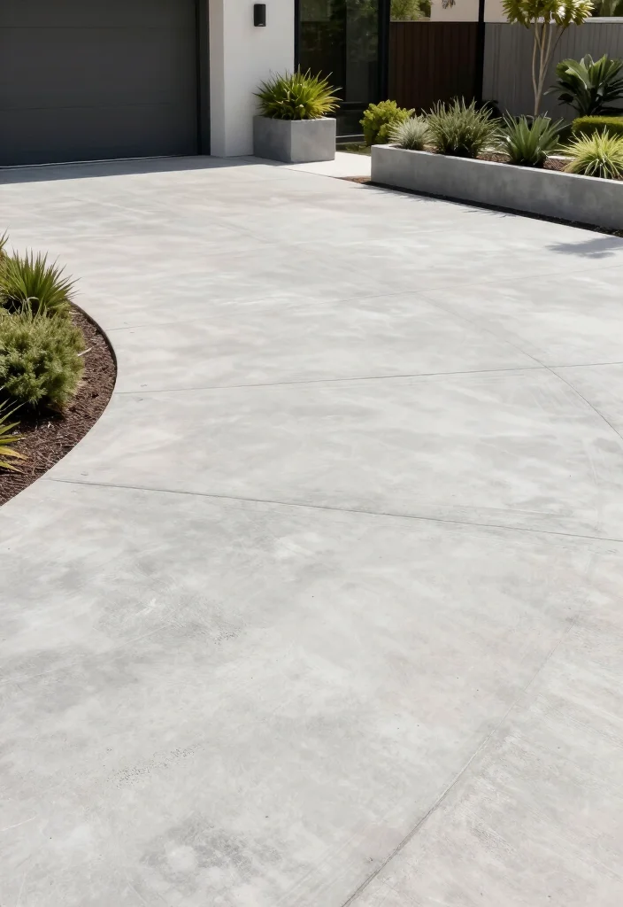 15 STUNNING Circular Driveway Ideas That Will Transform Your Home's Curb Appeal! - 3. Modern Concrete Circular Driveway 1