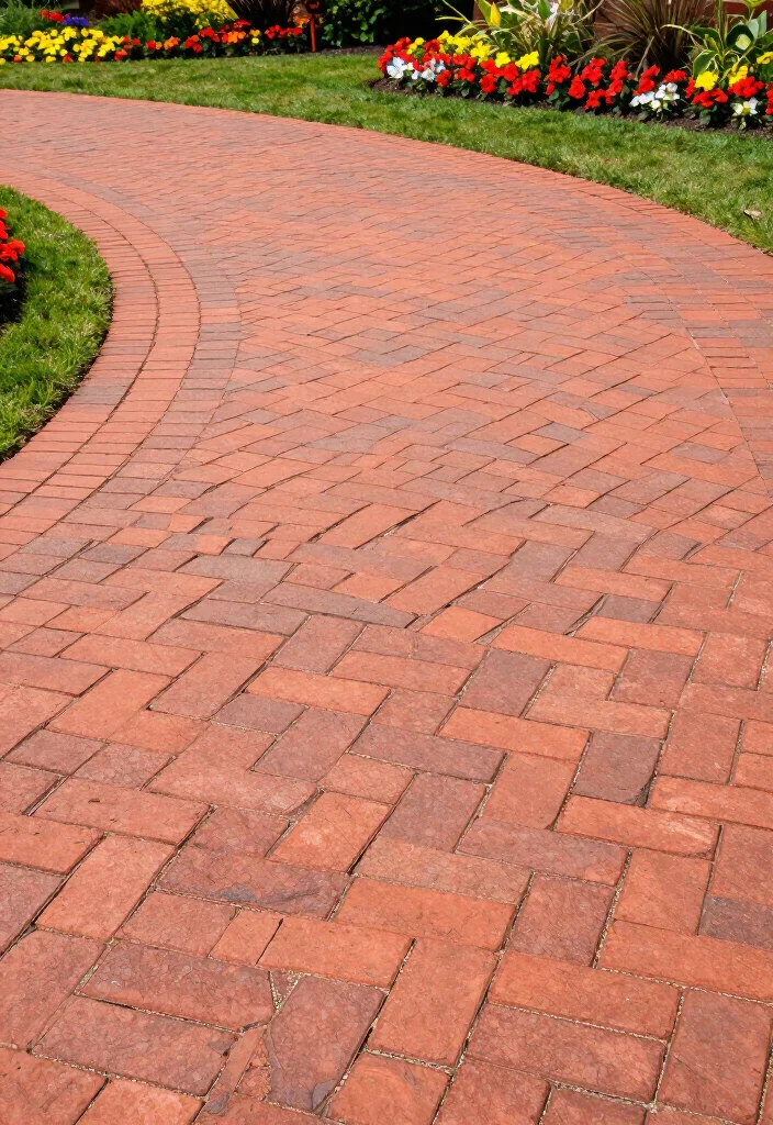 15 STUNNING Circular Driveway Ideas That Will Transform Your Home's Curb Appeal! - 4. Decorative Brick Circular Driveway 1