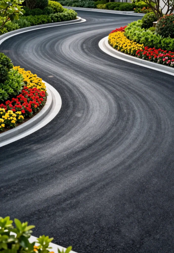 15 STUNNING Circular Driveway Ideas That Will Transform Your Home's Curb Appeal! - 7. Stylish Asphalt Circular Driveway 1