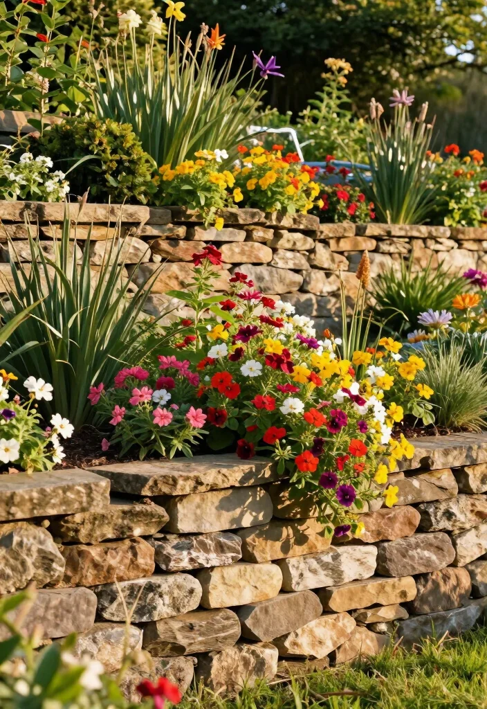 17 Best Stone Fence Ideas That Will Transform Your Garden into a Stunning Oasis! 43 17 Best Stone Fence Ideas That Will Transform Your Garden into a Stunning Oasis! - 11. Stone Retaining Wall 1