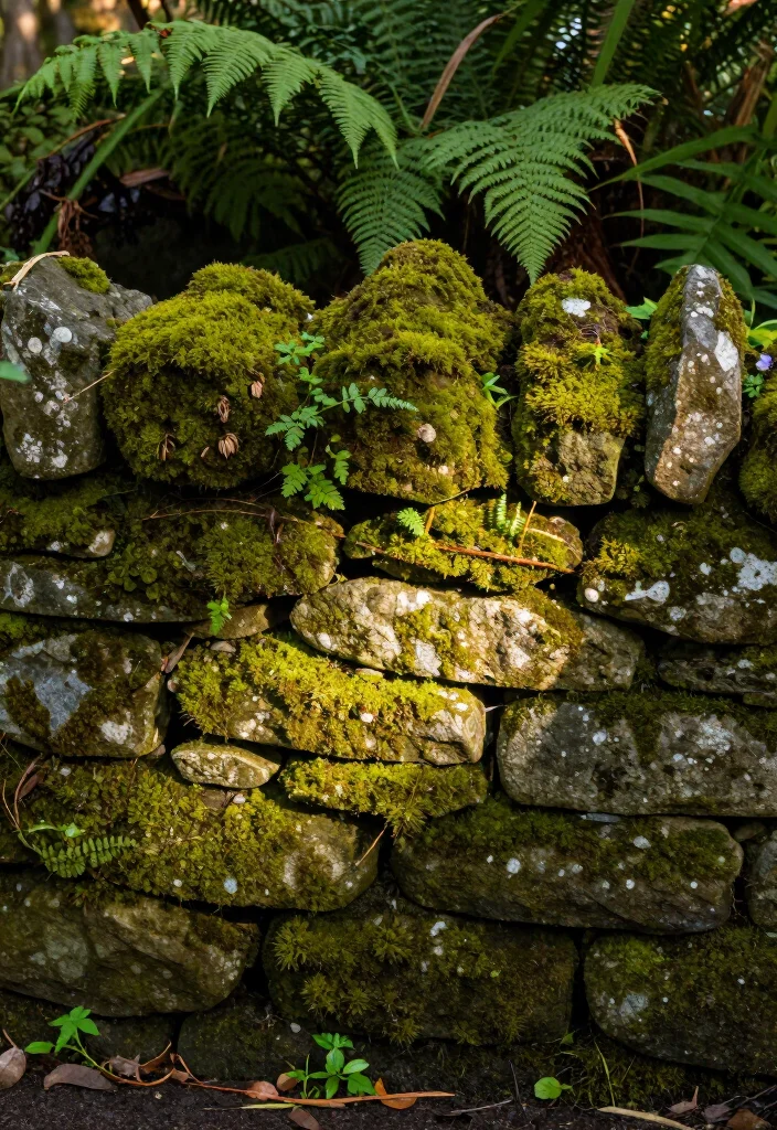 17 Best Stone Fence Ideas That Will Transform Your Garden into a Stunning Oasis! 44 17 Best Stone Fence Ideas That Will Transform Your Garden into a Stunning Oasis! - 12. Moss-Covered Stone Fence 1