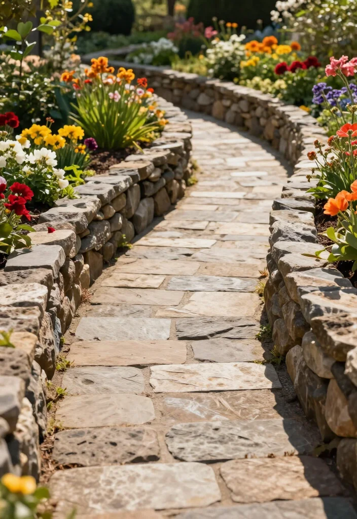 17 Best Stone Fence Ideas That Will Transform Your Garden into a Stunning Oasis! 55 17 Best Stone Fence Ideas That Will Transform Your Garden into a Stunning Oasis! - 13. Stone Walkway Fence 1