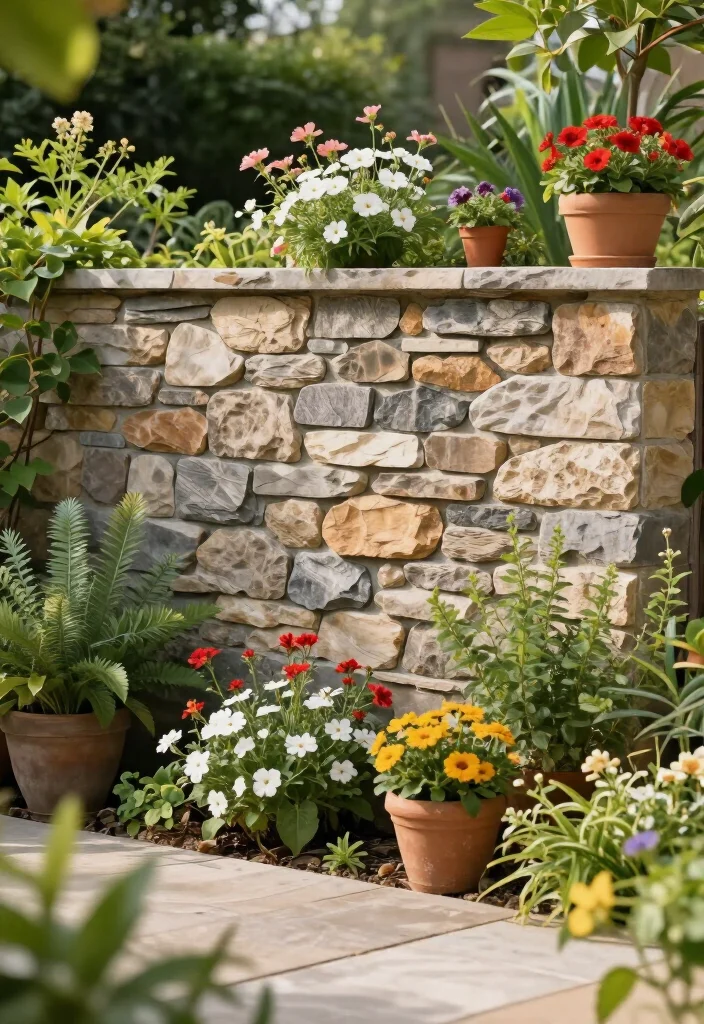 17 Best Stone Fence Ideas That Will Transform Your Garden into a Stunning Oasis! 58 17 Best Stone Fence Ideas That Will Transform Your Garden into a Stunning Oasis! - 16. Stone-Faced Garden Wall 1
