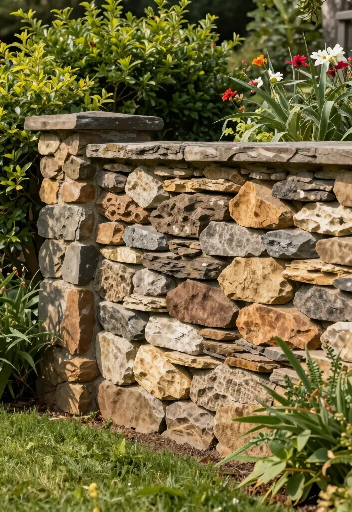 17 Best Stone Fence Ideas That Will Transform Your Garden into a Stunning Oasis! 3 17 Best Stone Fence Ideas That Will Transform Your Garden into a Stunning Oasis! - 2. Rustic Stack Stone Fence 1