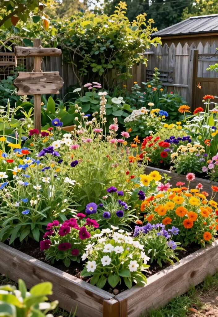 17 Rustic Backyard Ideas That'll Transform Your Outdoor Living Space (You Won't Believe #5!) - 11. Colorful Flower Beds 1