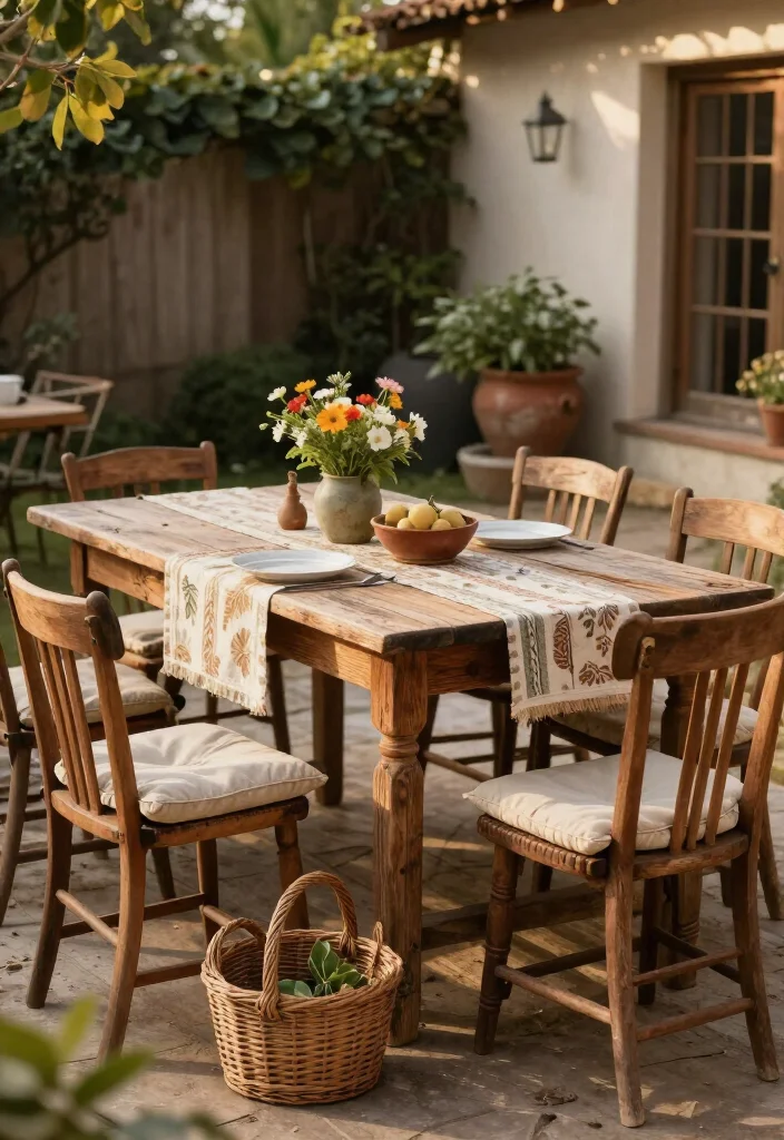 17 Rustic Backyard Ideas That'll Transform Your Outdoor Living Space (You Won't Believe #5!) - 2. Vintage Wooden Furniture 1