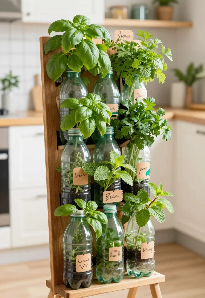 21 Plastic Bottle Vertical Garden Ideas You Can Start Today (You'll Be Amazed by #5!) - 1. Cascade Herb Wall 1
