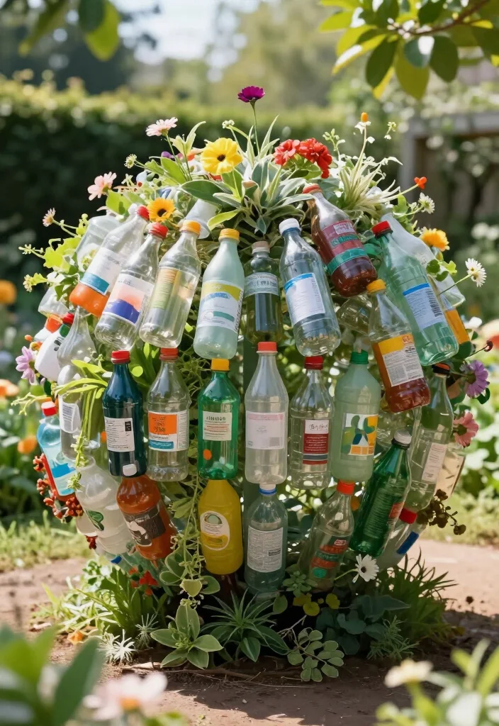 21 Plastic Bottle Vertical Garden Ideas You Can Start Today (You'll Be Amazed by #5!) - 20. Upcycled Bottle Garden Sphere 1