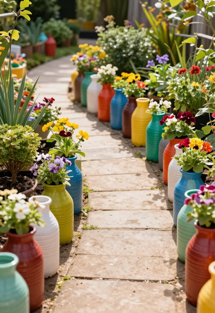 21 Plastic Bottle Vertical Garden Ideas You Can Start Today (You'll Be Amazed by #5!) - 5. The Bottle Planter Pathway 1