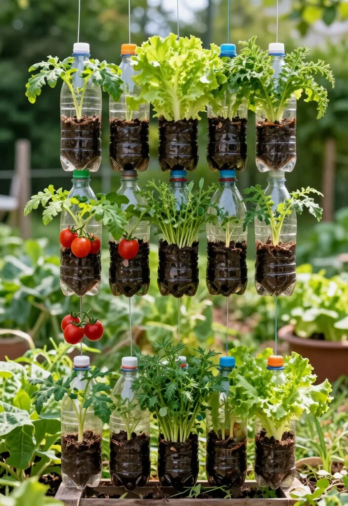 21 Plastic Bottle Vertical Garden Ideas You Can Start Today (You'll Be Amazed by #5!) - 7. Vertical Vegetable Garden 1