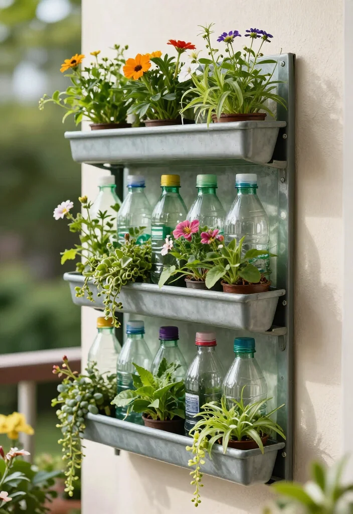 21 Plastic Bottle Vertical Garden Ideas You Can Start Today (You'll Be Amazed by #5!) - 9. Vertical Garden Gutter Planters 1
