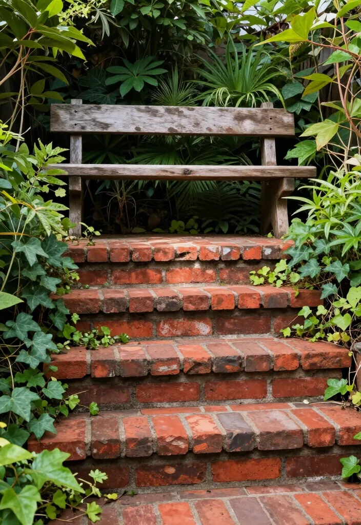 Elevate Your Landscape: 19 Creative Garden Stairs Ideas You Must See! - 8. Vintage Brick Steps 1