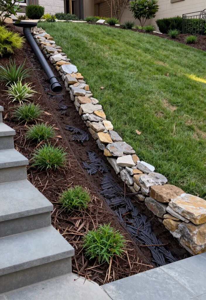 10 Beautiful, Stable Sloped Hillside Landscaping Ideas for a Safer Yard - 2. Put Drainage Before Decorative Planting 1