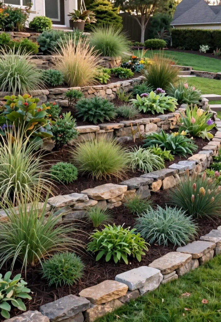 10 Beautiful, Stable Sloped Hillside Landscaping Ideas for a Safer Yard - 5. Choose Hillside Plants That Hold the Ground 1
