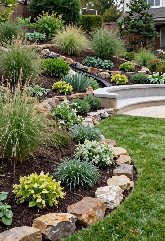 10 Beautiful, Stable Sloped Hillside Landscaping Ideas for a Safer Yard - 7. Replace Hard-to-Mow Grass With Layered Garden Zones 1