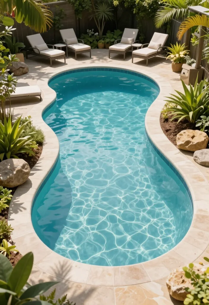 11 Affordable Backyard Lazy River Pool Ideas That'll Make You Want to Dive Right In! 2 11 Affordable Backyard Lazy River Pool Ideas That'll Make You Want to Dive Right In! - 1. Simple Curved Pool Design 1