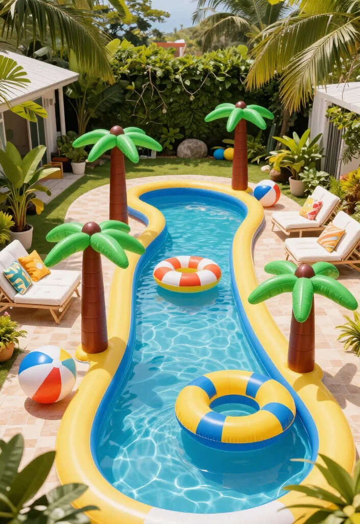 11 Affordable Backyard Lazy River Pool Ideas That'll Make You Want to Dive Right In! 13 11 Affordable Backyard Lazy River Pool Ideas That'll Make You Want to Dive Right In! - 2. DIY Inflatable Lazy River 1