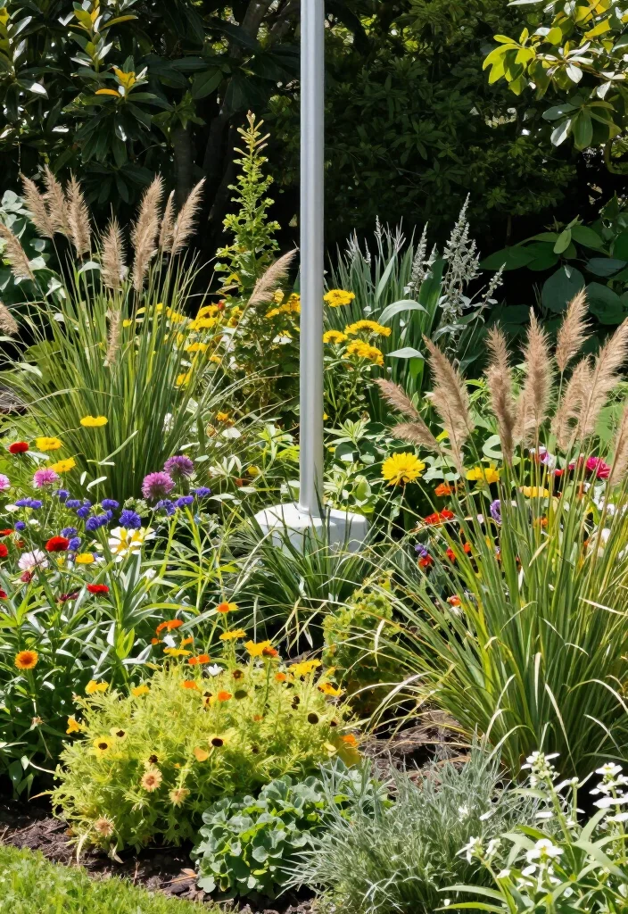 11 Jaw-Dropping Flagpole Gardening Ideas You Need to See Now! - 10. Eco-Friendly Garden with Native Plants 1