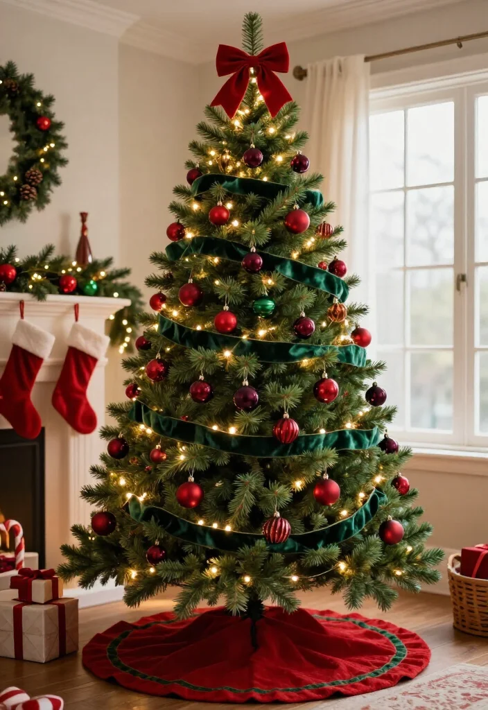 11 Red and Green Christmas Tree Ideas That’ll Make Your Home Feel Like a Holiday Movie (You’ll Want to Copy #7!) 2 11 Red and Green Christmas Tree Ideas That’ll Make Your Home Feel Like a Holiday Movie (You’ll Want to Copy #7!) - 1. The Classic Red Bauble and Green Ribbon Tree 1