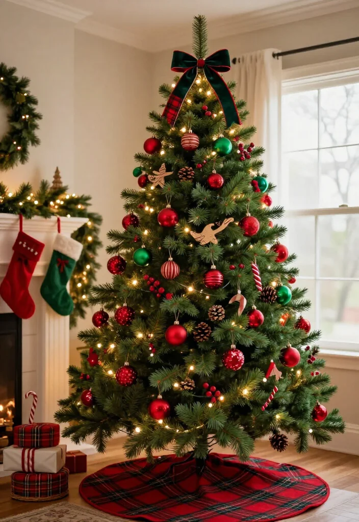 11 Red and Green Christmas Tree Ideas That’ll Make Your Home Feel Like a Holiday Movie (You’ll Want to Copy #7!) 60 11 Red and Green Christmas Tree Ideas That’ll Make Your Home Feel Like a Holiday Movie (You’ll Want to Copy #7!) - 15. A Timeless Red and Green Tree With Room to Grow 1