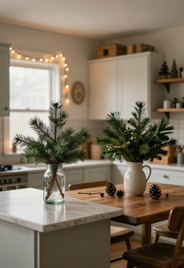 11 Small Christmas Decor Changes That Make Your Home Feel Instantly Festive (Without Spending a Fortune!) - 3. Scatter Small Greenery Around Everyday Rooms 1